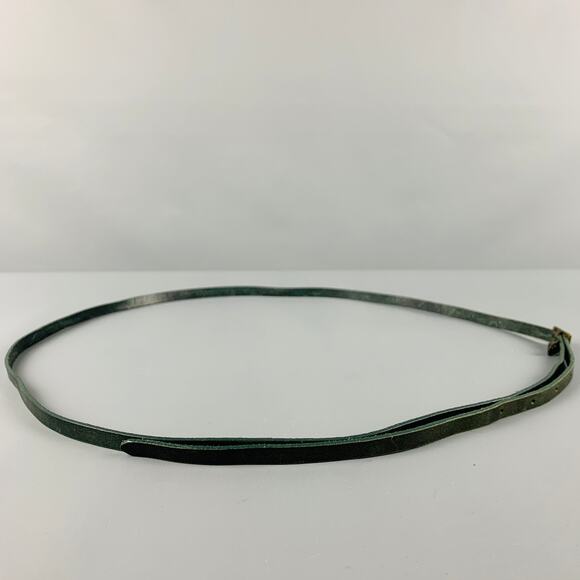 VINTAGE Size XL Thin Green Leather Belt main image 4